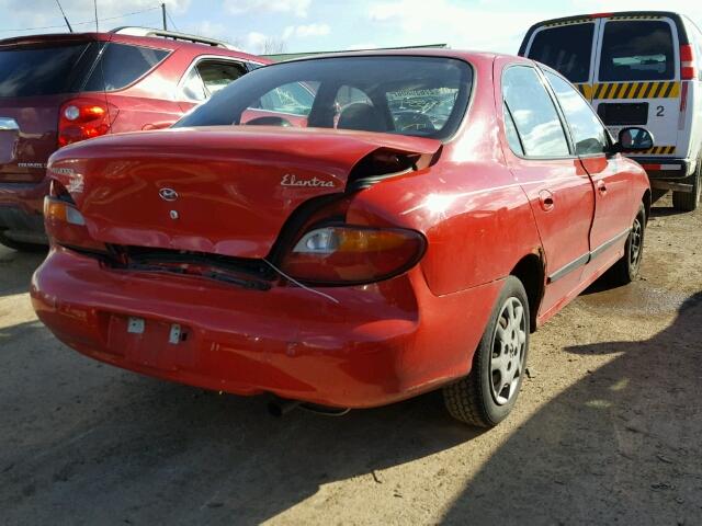 KMHJF24M0WU715823 - 1998 HYUNDAI ELANTRA RED photo 4