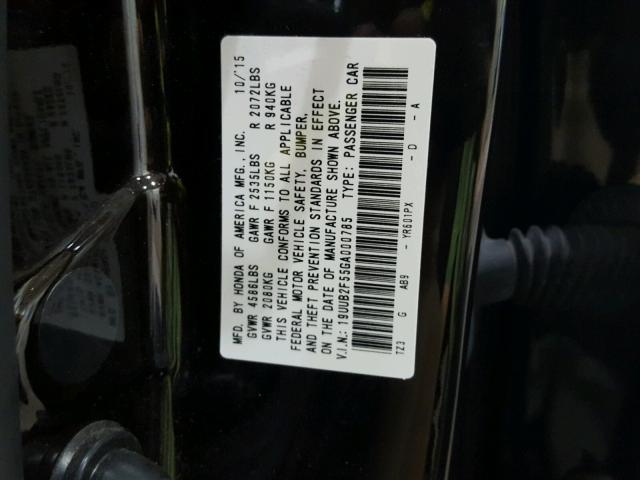 19UUB2F55GA000785 - 2016 ACURA TLX TECH BROWN photo 10