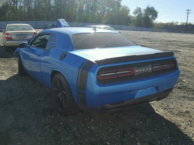 2C3CDZFJXFH864861 - 2015 DODGE CHALLENGER BLUE photo 3