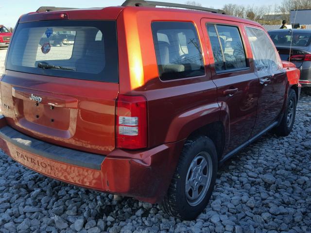 1J4NF2GB5AD611704 - 2010 JEEP PATRIOT SP ORANGE photo 4