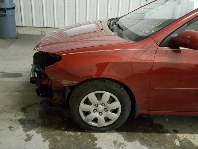 KMHDU46D18U299294 - 2008 HYUNDAI ELANTRA GL RED photo 9