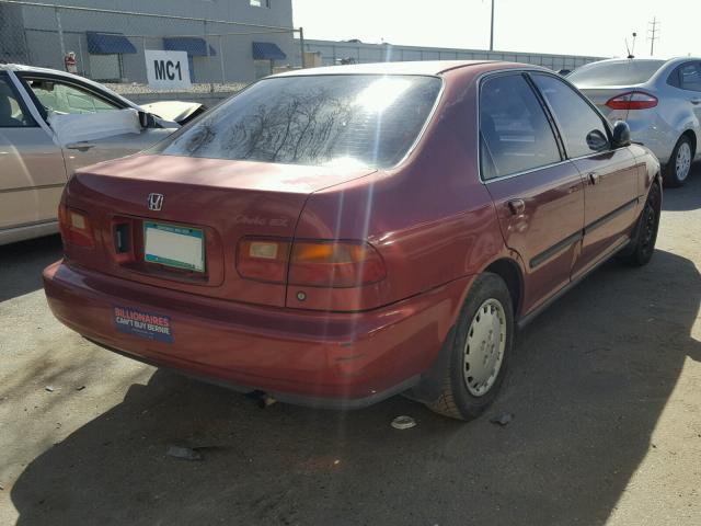 JHMEH9699NS014143 - 1992 HONDA CIVIC EX წითელი ფოტო 4
