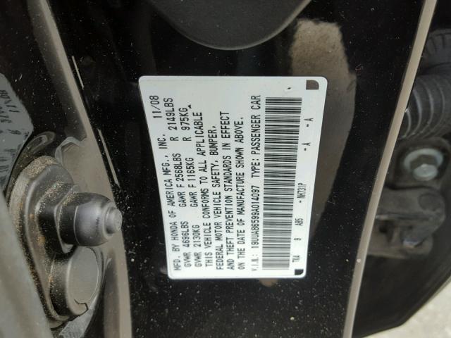 19UUA86599A014097 - 2009 ACURA TL BLACK photo 10