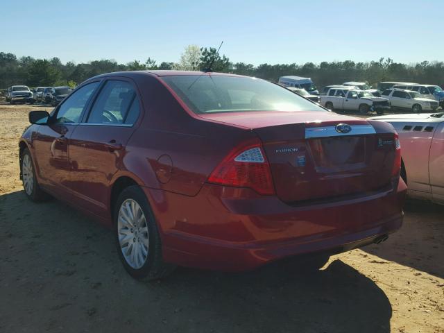 3FADP0L38CR234867 - 2012 FORD FUSION HYB RED photo 3