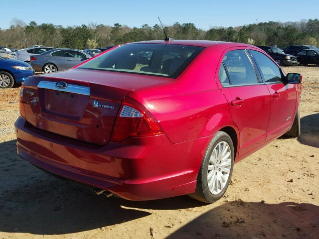 3FADP0L38CR234867 - 2012 FORD FUSION HYB RED photo 4