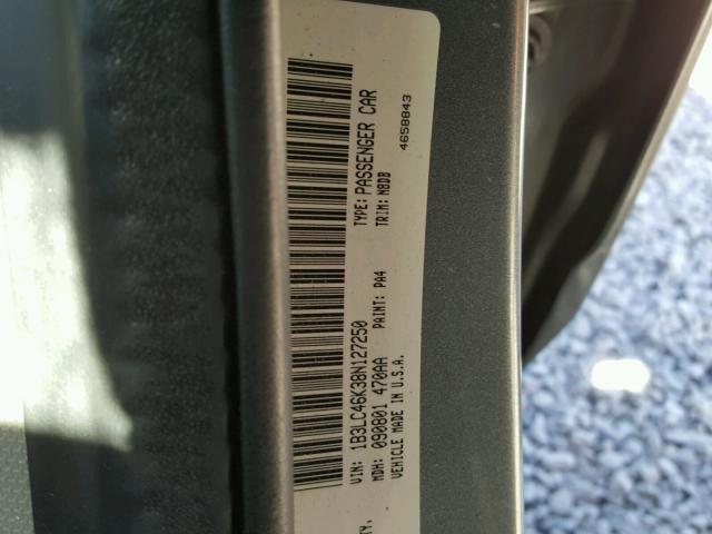 1B3LC46K38N127250 - 2008 DODGE AVENGER SE SILVER photo 10