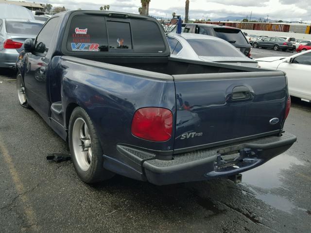 2FTZF07332CA34595 - 2002 FORD F150 SVT L BLUE photo 3