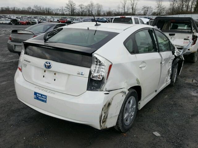 JTDKN3DU6A0093939 - 2010 TOYOTA PRIUS WHITE photo 4