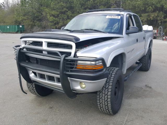 1B7GG2AN51S154273 - 2001 DODGE DAKOTA QUA SILVER photo 2