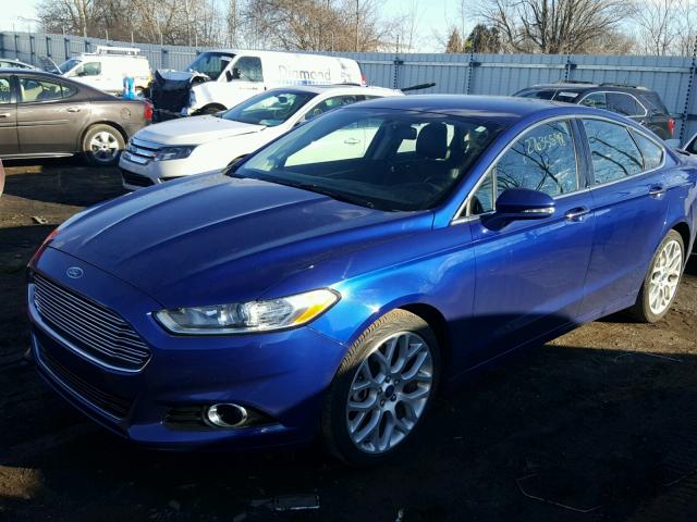 3FA6P0D96ER120767 - 2014 FORD FUSION TIT BLUE photo 2