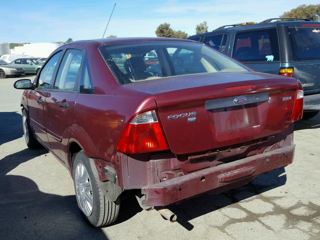 1FAFP34N36W109478 - 2006 FORD FOCUS ZX4 MAROON photo 3