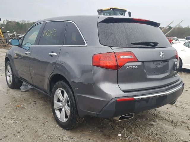 2HNYD2H24BH507386 - 2011 ACURA MDX GRAY photo 3