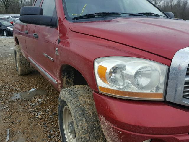 1D7KS28C56J155388 - 2006 DODGE RAM 2500 S RED photo 9