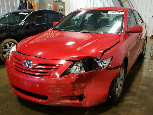 4T1BE46K27U140303 - 2007 TOYOTA CAMRY RED photo 2