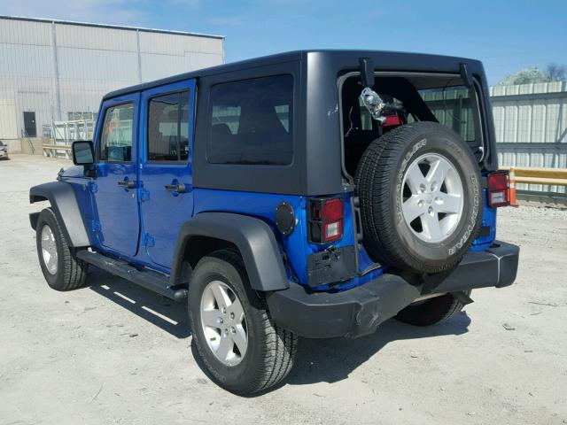 1C4BJWDG6GL270889 - 2016 JEEP WRANGLER U BLUE photo 3