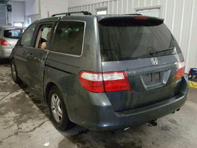 5FNRL38405B400723 - 2005 HONDA ODYSSEY EX CHARCOAL photo 3