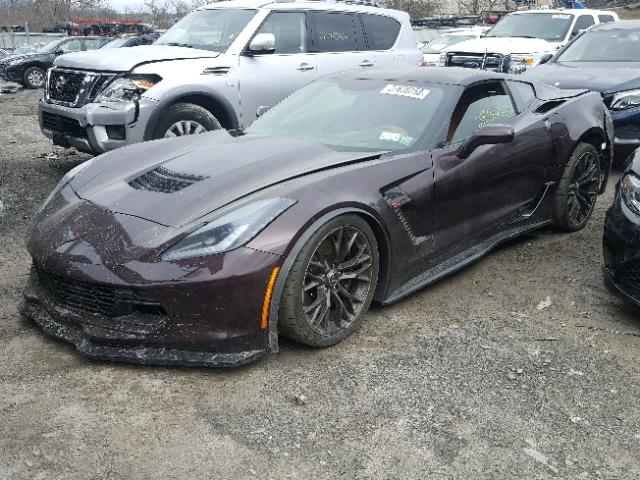 1G1YS2D68H5600263 - 2017 CHEVROLET CORVETTE Z BURGUNDY photo 2