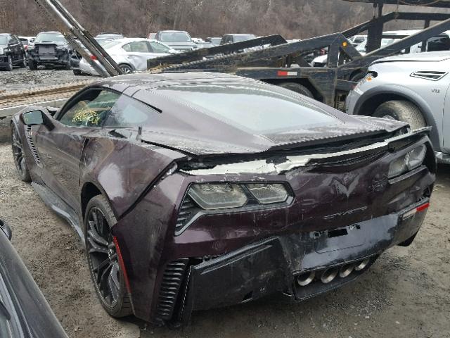 1G1YS2D68H5600263 - 2017 CHEVROLET CORVETTE Z BURGUNDY photo 3