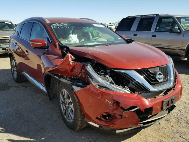 5N1AZ2MG2FN281996 - 2015 NISSAN MURANO S RED photo 1