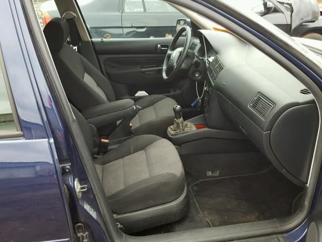 9BWGL61J554014160 - 2005 VOLKSWAGEN GOLF GLS BLUE photo 5