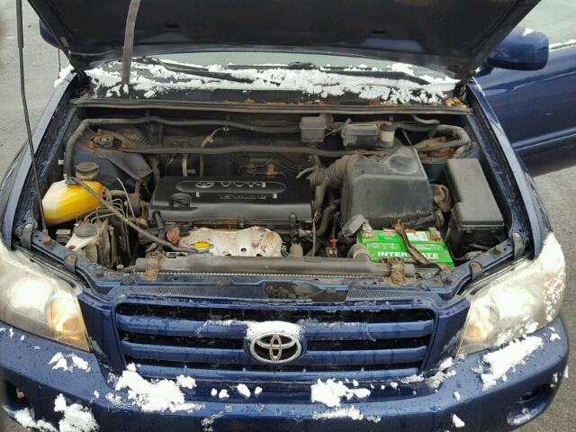 JTEHD21A340032842 - 2004 TOYOTA HIGHLANDER BLUE photo 7