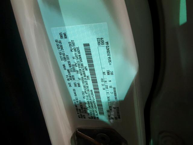 5LMTJ2AH7FUJ12606 - 2015 LINCOLN MKC 白色 照片 10