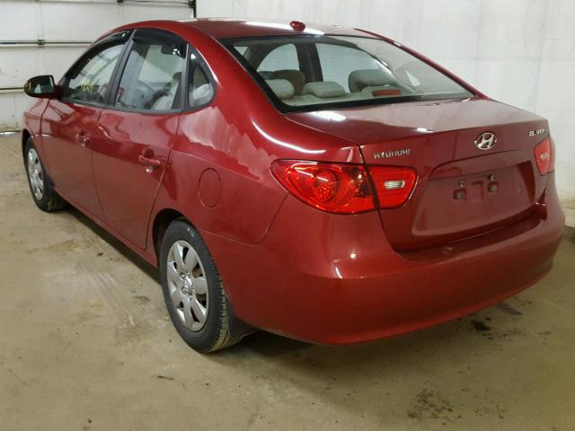 KMHDU46DX8U317792 - 2008 HYUNDAI ELANTRA GL RED photo 3