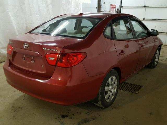 KMHDU46DX8U317792 - 2008 HYUNDAI ELANTRA GL RED photo 4