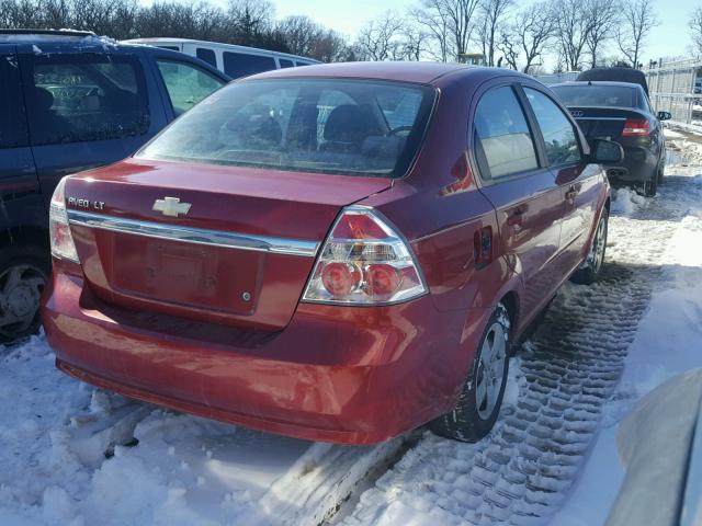 KL1TD56EX9B332800 - 2009 CHEVROLET AVEO LS RED photo 4