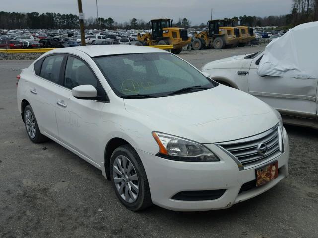 3N1AB7AP0DL626842 - 2013 NISSAN SENTRA S WHITE photo 1