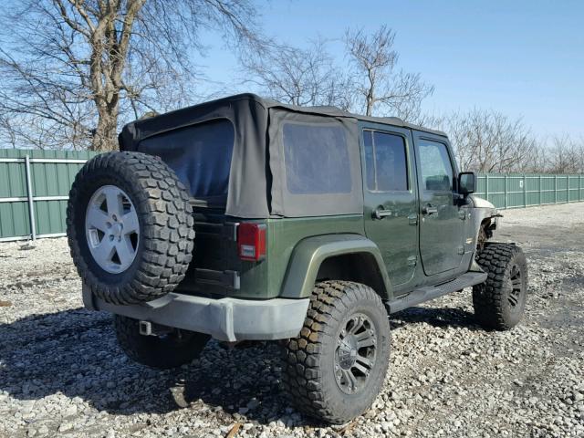 1J4GA59147L105972 - 2007 JEEP WRANGLER S GREEN photo 4