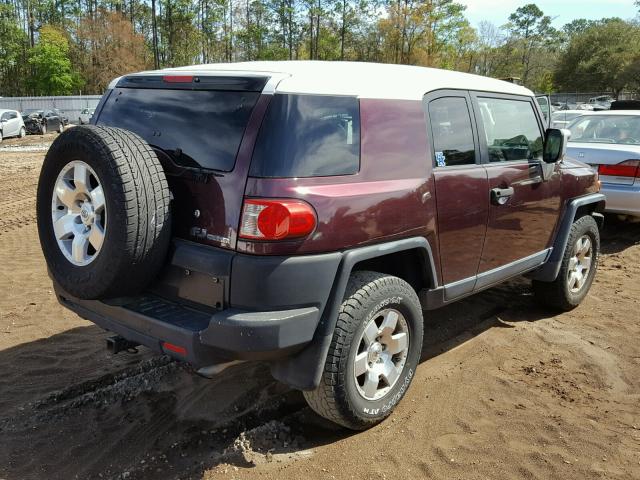 JTEBU11F270098461 - 2007 TOYOTA FJ CRUISER MAROON photo 4