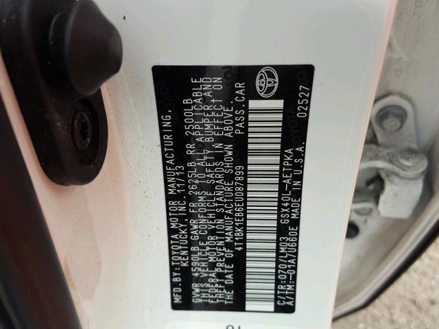 4T1BK1EB6EU087899 - 2014 TOYOTA AVALON BAS WHITE photo 10