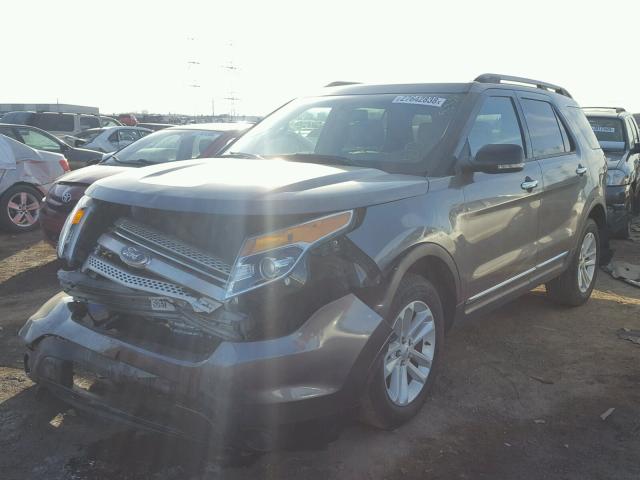 1FM5K8D89DGC68407 - 2013 FORD EXPLORER X GRAY photo 2