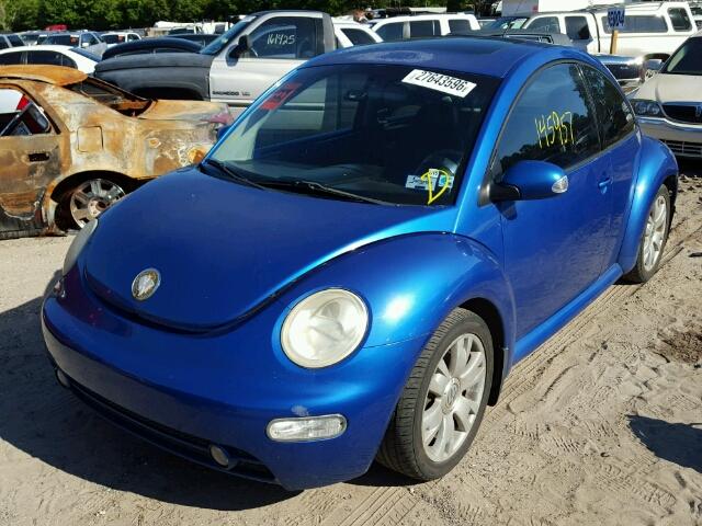 3VWCD21C13M442855 - 2003 VOLKSWAGEN NEW BEETLE BLUE photo 2