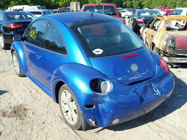 3VWCD21C13M442855 - 2003 VOLKSWAGEN NEW BEETLE BLUE photo 3