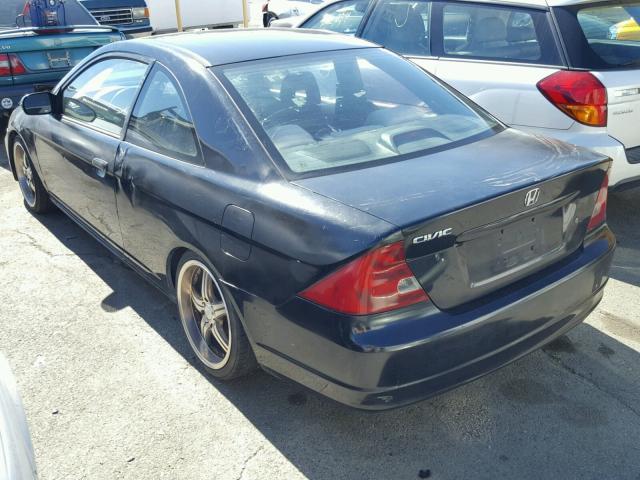 1HGEM22561L012220 - 2001 HONDA CIVIC LX BLACK photo 3