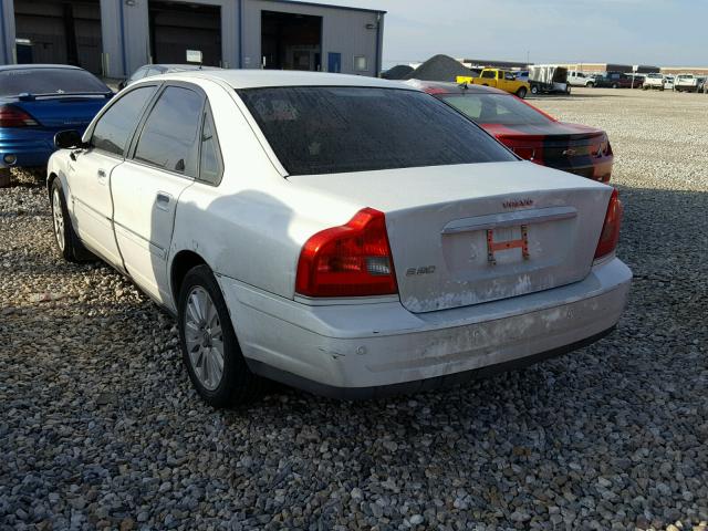 YV1TS592661441735 - 2006 VOLVO S80 2.5T WHITE photo 3