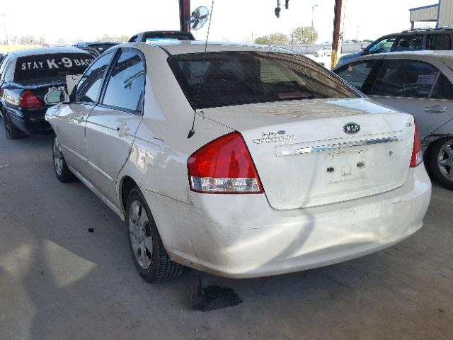 KNAFE221695668203 - 2009 KIA SPECTRA EX WHITE photo 3