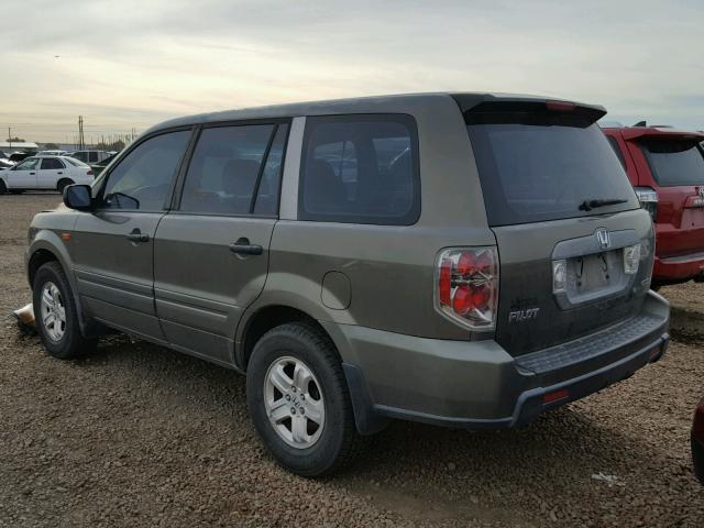 2HKYF181X7H532552 - 2007 HONDA PILOT LX BROWN photo 3