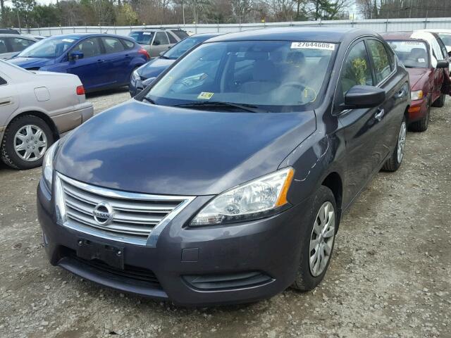 3N1AB7AP0EL675556 - 2014 NISSAN SENTRA S GRAY photo 2