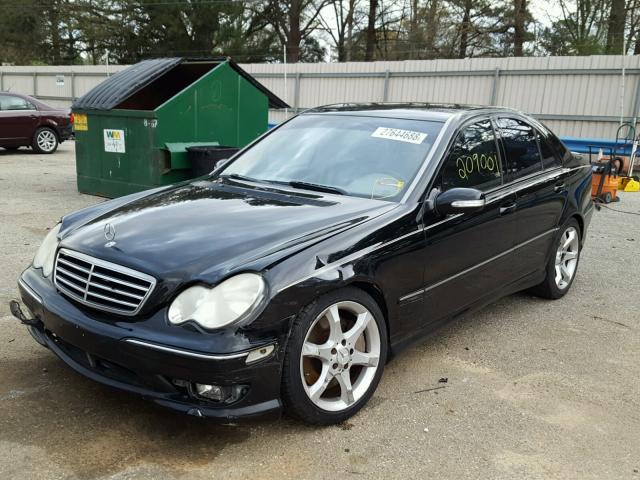 WDBRF52H17F930677 - 2007 MERCEDES-BENZ C 230 BLACK photo 2