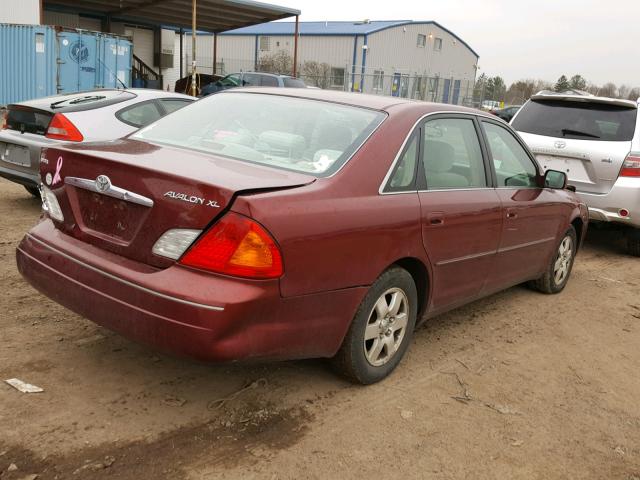 4T1BF28B31U193520 - 2001 TOYOTA AVALON XL RED photo 4