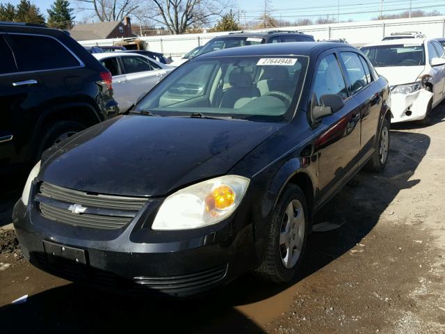 1G1AK55F577205039 - 2007 CHEVROLET COBALT LS BLACK photo 2