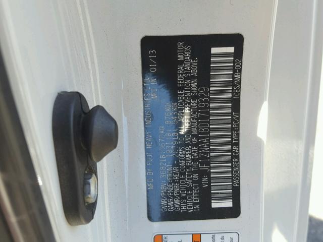 JF1ZNAA18D1719329 - 2013 TOYOTA SCION FR-S თეთრი ფოტო 10