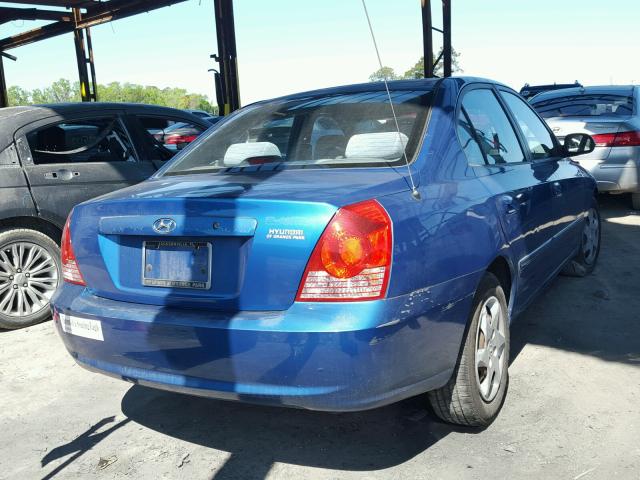 KMHDN46D65U163283 - 2005 HYUNDAI ELANTRA GL BLUE photo 4