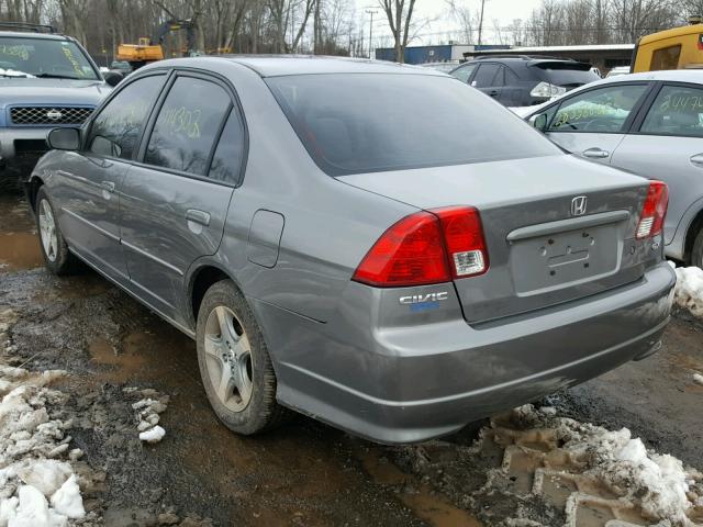 2HGES26725H618506 - 2005 HONDA CIVIC EX GRAY photo 3