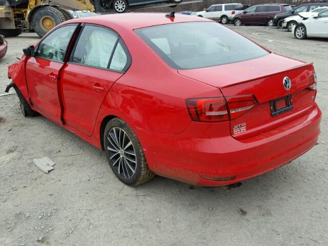 3VWD17AJ9FM221145 - 2015 VOLKSWAGEN JETTA SE RED photo 3