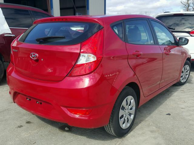 KMHCT5AE9HU352022 - 2017 HYUNDAI ACCENT SE RED photo 4