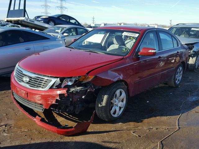 KNAGE228595334889 - 2009 KIA OPTIMA LX RED photo 2